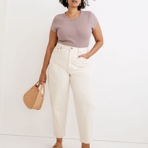 Madewell Cream High Rise Jeans Straight Leg